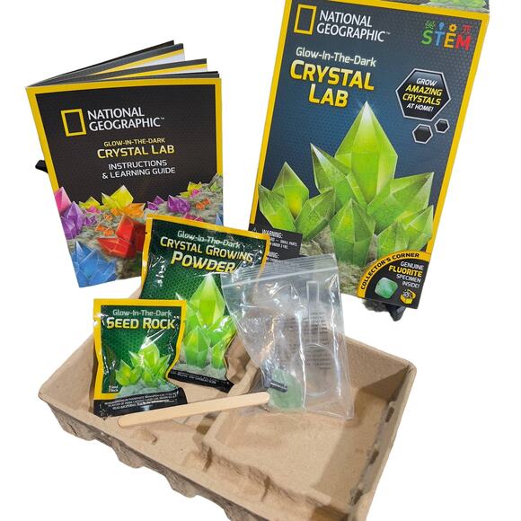 National Geographic Crystal Lab Glow In The Dark STEM Science Complete Kit 8+ - Picture 1 of 11